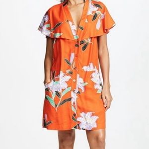 Like New DvF Red Floral Backless Mini Dress Size Small